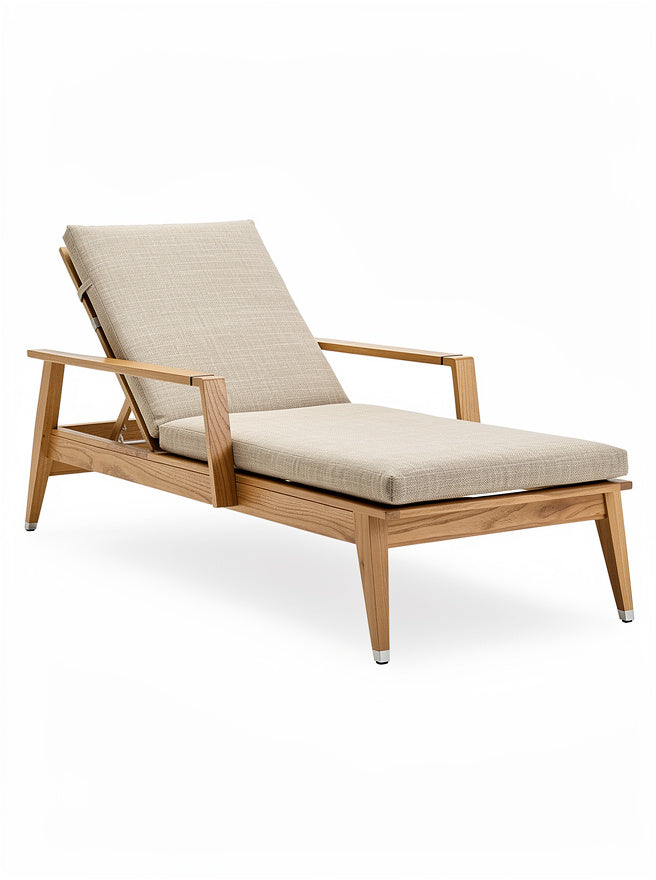 **Moderne Liege aus Holz mit verstellbarem Rückenlehnenpolster**