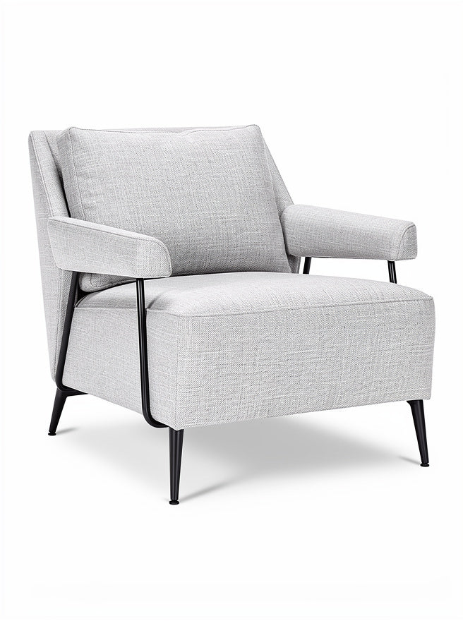 Modernes graues Sessel-Design mit metallischen Beinen**