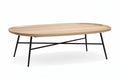 Eleganter Couchtisch aus Holz mit schwarzem Metallgestell**