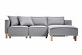 **Modulares graues Sofa mit Holzbeinen und Kissen**